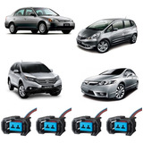 4x Conector Chicote Plug Do Bico Injetor Honda Civic Fit Crv