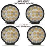 4x Farol Led Milha Redondo 42w