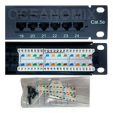 4x Patch Panel 24 Portas Cat5e Utp Rede Lan Rj45 Certifica