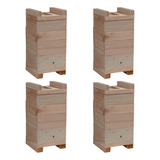 4x Un De Caixas De Abelha Asf Jataí 12x12 De Eucalipto Inpa