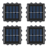 4x Arandela Solar 4 Focos Parede Slim 12 Fachos Led Externa Cor Branco