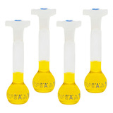 4x Balão Volumétrico Vidro 5ml Com Tampa Rolha Polipropileno