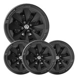 4x Calota Vw Gol Voyage 12 A 20 Aro 14 Preto Emblema 112cb