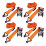 4x Kit Cinta Catraca 1 5ton Amarração Carga Caminhão Carreta