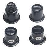 4x Lupa Monocular 5x 10x 15x 20x Preto Jóias Lupa Lente De