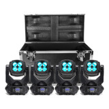 4x Moving Head 4x25w Rgbw Beam Led 100w Caleidoscópio Case
