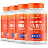 4x Omega 3 Dha 1000mg Epa 400mg Cert Mag 3 60cps Biogens