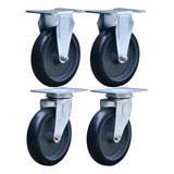 4x Roda Rodizio Carrinho Plataforma 127mm 5 Pol
