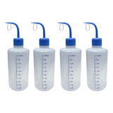 4x Unidades Frasco Bico Curvo Pisseta Capacidade 1 Litro