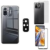 4X1 Para Xiaomi Redmi Poco M5s M5s 4G Película Privacidade Vidro 3D Anti Spy Pelicula Camera Traseira 5D Capa Anti Impacto Transparente TPU Adesivo Traseiro Fibra De Carbono Skin Protetor