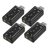 4×adaptador Placa Som Usb 7 1 Adaptador Áudio Notebook Pc