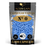 5 000 Cápsulas Vazias De Gelatina Azul Médio N 0 500mg 