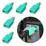 5 Adaptador Usb Fêmea Para Ps2