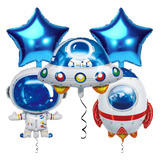 5 Balão Metalizado Astronauta Foguete Nave