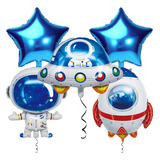 5 Balão Metalizado Astronauta Foguete Nave Espacial Estrela