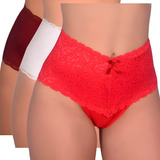 5 Calcinhas Cinta Cintura Alta Renda Luxo Modeladora Atacado