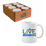 5 Caneca Branca Live Aaa 325ml Sublimação Porcelana!