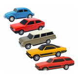 5 Carrinhos De Brinquedo - Gol Opala Caravan Fusca Veraneio