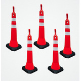 5 Cone Balizador Tráfego Rodovia T Top Refletivo 114 Cm 5 Kg