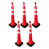 5 Cone Balizador Tráfego Rodovia T Top Refletivo 114 Cm Plt