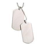 5 Corrente 2 Placas Identificação Militar Dog Tag Aço Inox