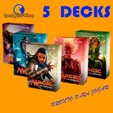 5 Decks (baralhos) Iniciante Magic The Gathering + Brindes