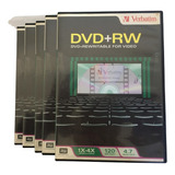 5 Dvd+rw Novos / Ja Formatados Verbatim 120 Minutos 4.7 Gb