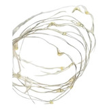 5 Fio De Led 2mt Com 20 Leds Para Decoração - Branco Quente