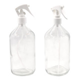 5 Frascos Vidro Incolor 500ml Com Gatilho Branca Borrifador