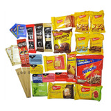 5 Kit Cesta Cafe Da Manha Dia Namorados Mães Pais 30 Itens