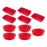 5 Kit Forma Redonda Bolo + Forma Para Pão Sortida Silicone