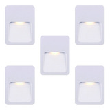 5 Mini Balizador Led Externo 2w Embutir Parede Escada 3000k