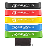 5 Mini Bands Elástico Extensor Com Sacolinha Bravus Sport