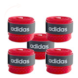 5 Over Grips Microperfurados Beachtennis Tênis Squash Padel Cor Vermelho
