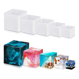 5 Peças Moldes Quadrados De Resina Molde Caixa Cubo Silicone
