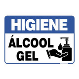 5 Placas De Sinalização Álcool Em Gel 20x30 Ps 1mm