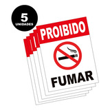 5 Placas Proibido Fumar 20x15cm Sinalização Não Fume Ps 1mm