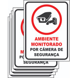 5 Placas Sinalização Monitoramento Por Câmeras