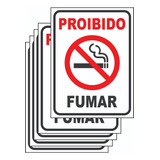 5 Placas Sinalização Proibido Fumar 20x15cm Não Fume Ps 1mm