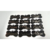 5 Plaquinhas Identificação Cor Prateada Pet Dog Tag Gravada