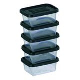 5 Potinhos Retangular Pote Plástico Papinha De Nanem 220ml