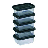5 Potinhos Retangular Pote Plástico Papinha De Nanem 220ml