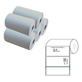 5 Rolos Etiqueta 57x30 Prova D'agua P/ Mini Impressora 58mm