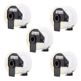 5 Rolos Etiqueta Compativel Uso Brother Dk-1202 Com Suporte