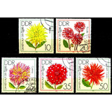 5 Selos Alemanha Ddr- Flora Flores Silvestres Jasmim- L.3987