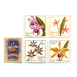5 Selos Brasil - Flora Flores Silvestres Orquídeas - L.3913