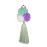 5 Tassel 13 Cm Seda Pingente Chaveiro Pompom Colorido Luxo