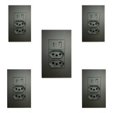 5 Tomada Usb Carregador Turbo C/ Tipo C De Parede Bivolt 4x2
