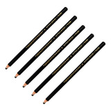5 Un Lápis Dermatográfico Mitsubishi 7600 Preto Sobrancelha