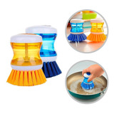 5 Unds Escova Lava Louça C/ Dispenser Dosador De Detergente